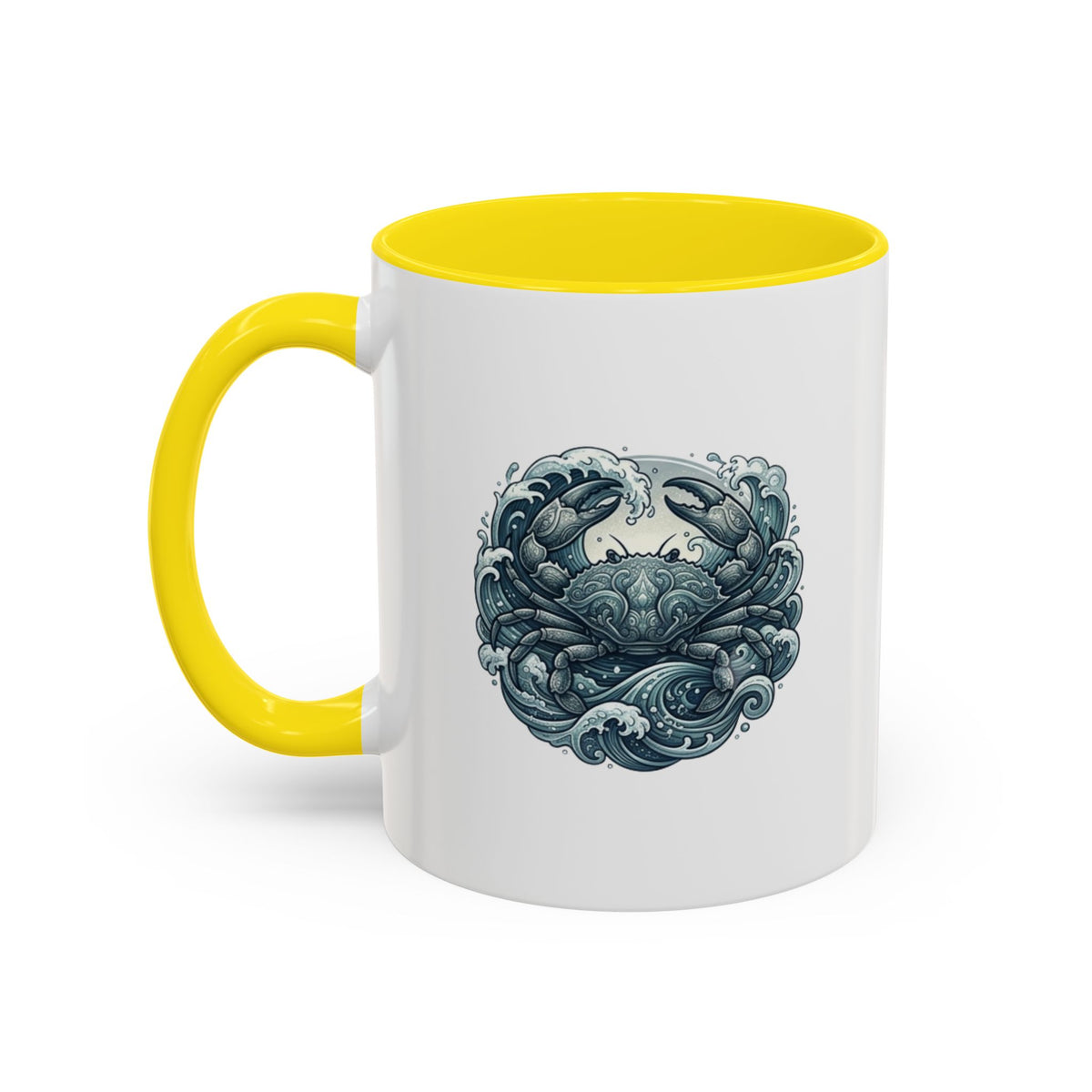 Cancer Zodiac Crab Ocean Crest Accent Coffee Mug