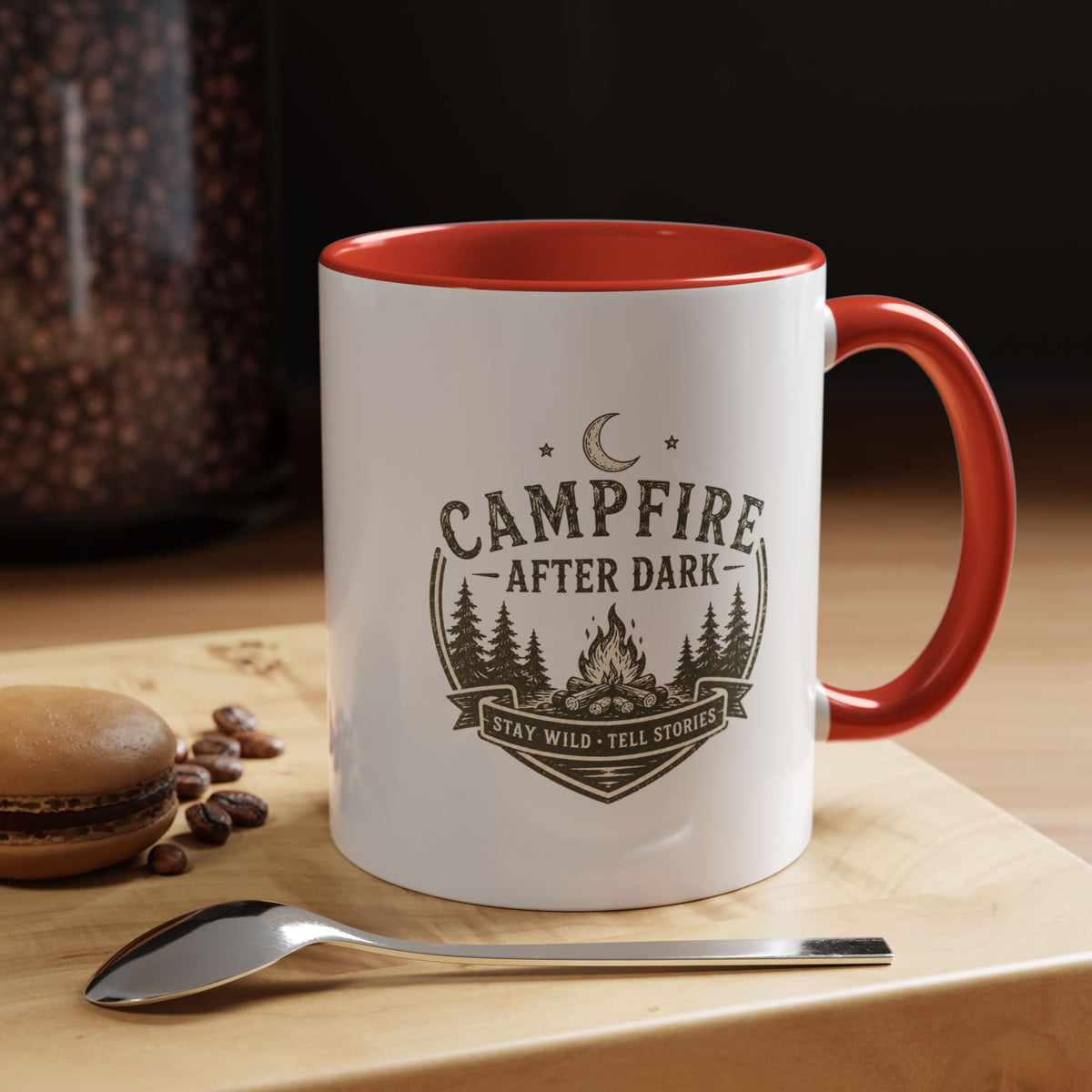 Milo Bailey Dog Dad Mom Campfire Coffee Mug – “Campfire After Dark” Rustic Camping  Accent Mug