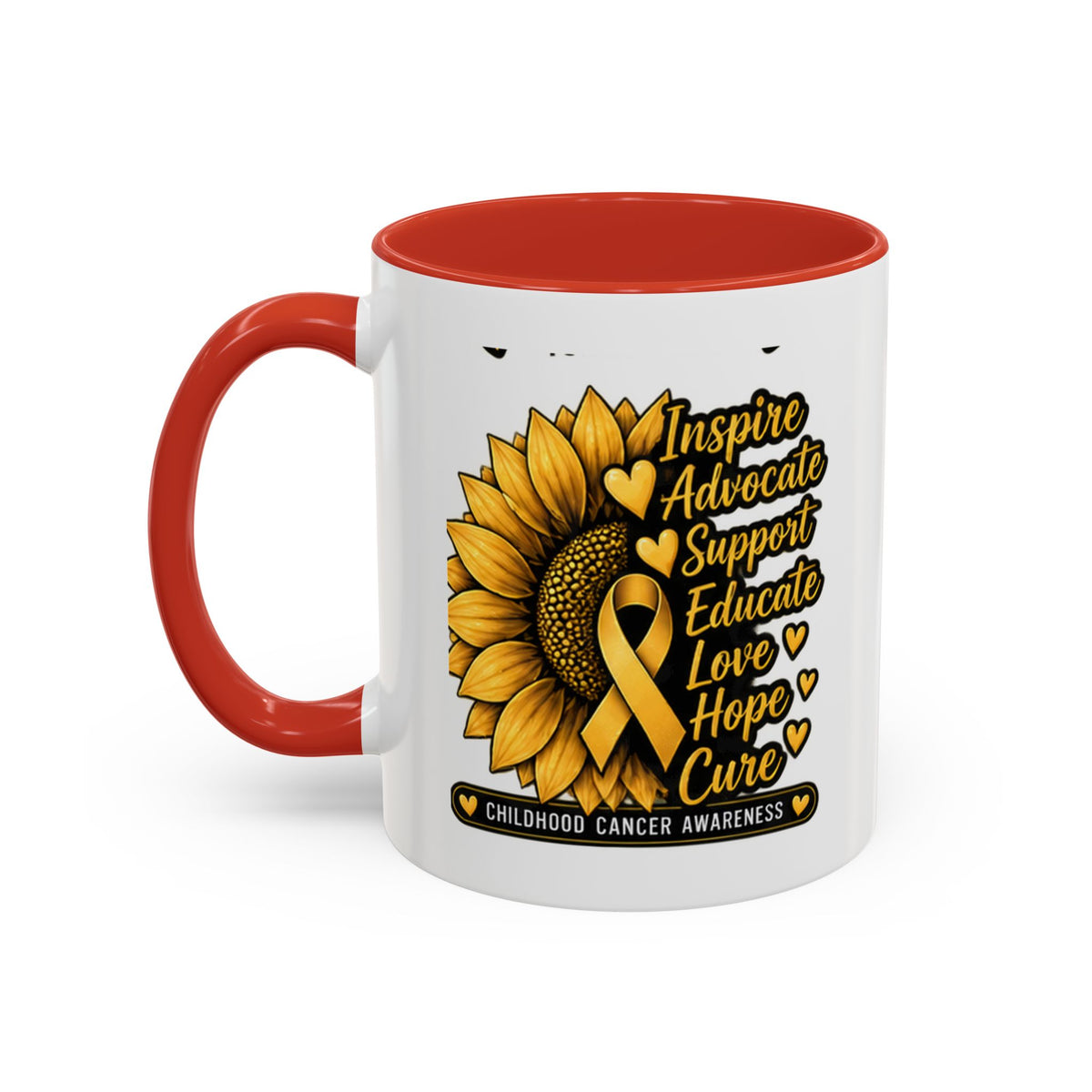 Childhood Cancer Awareness Sunflower Accent Coffee Mug (11/15oz)