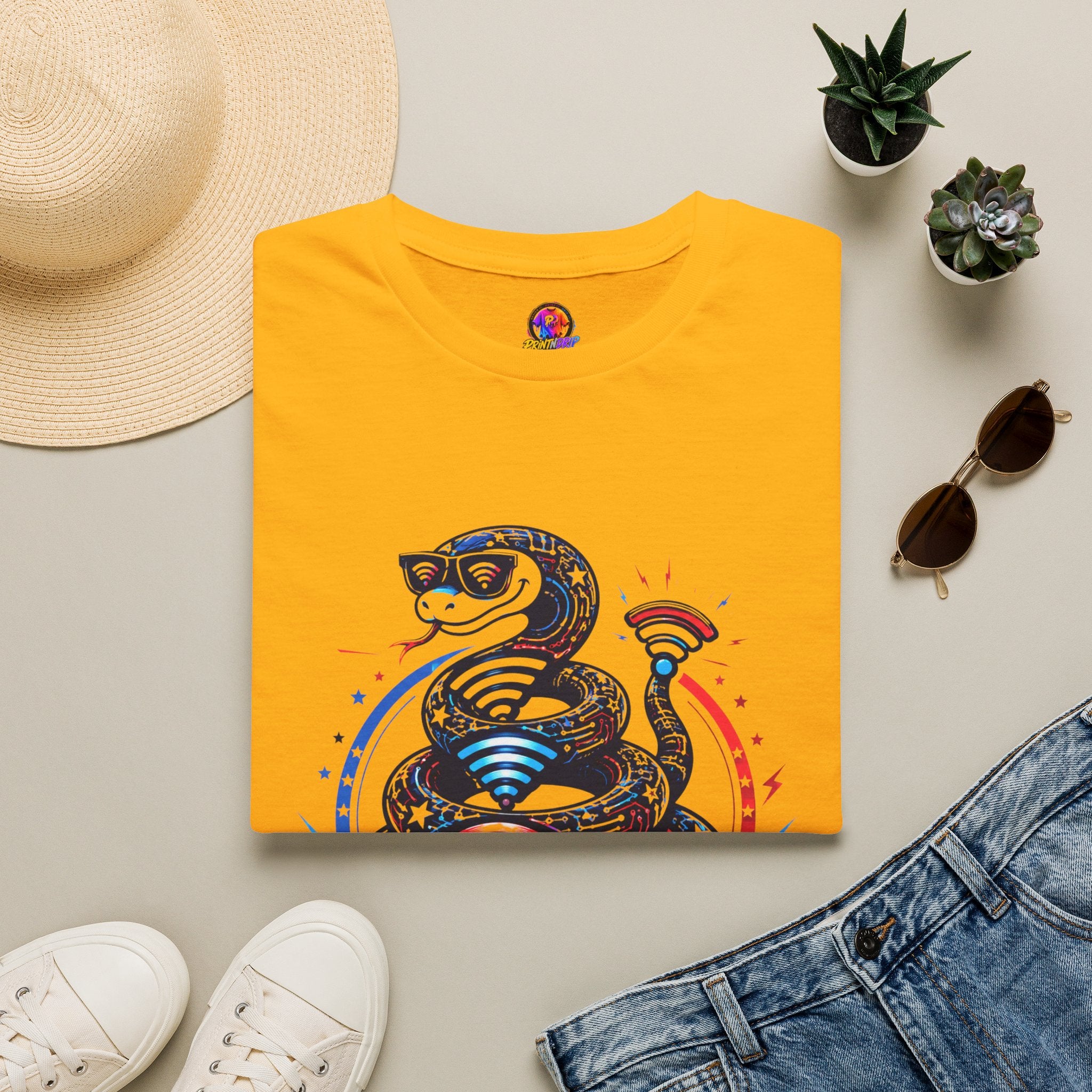 Don’t Tread on My WiFi T-Shirt — Patriotic Gadsden Snake WiFi Tee