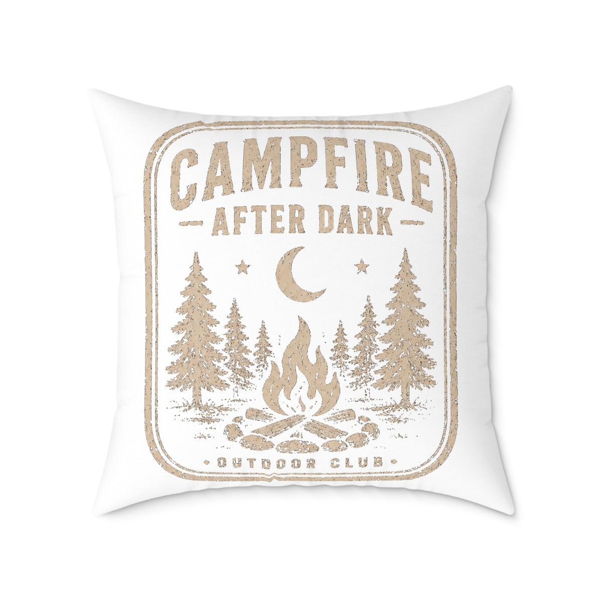 Campfire After Dark Pillow Milo Bailey Dog Dad Mom— Rustic Outdoor Camping Throw Pillow