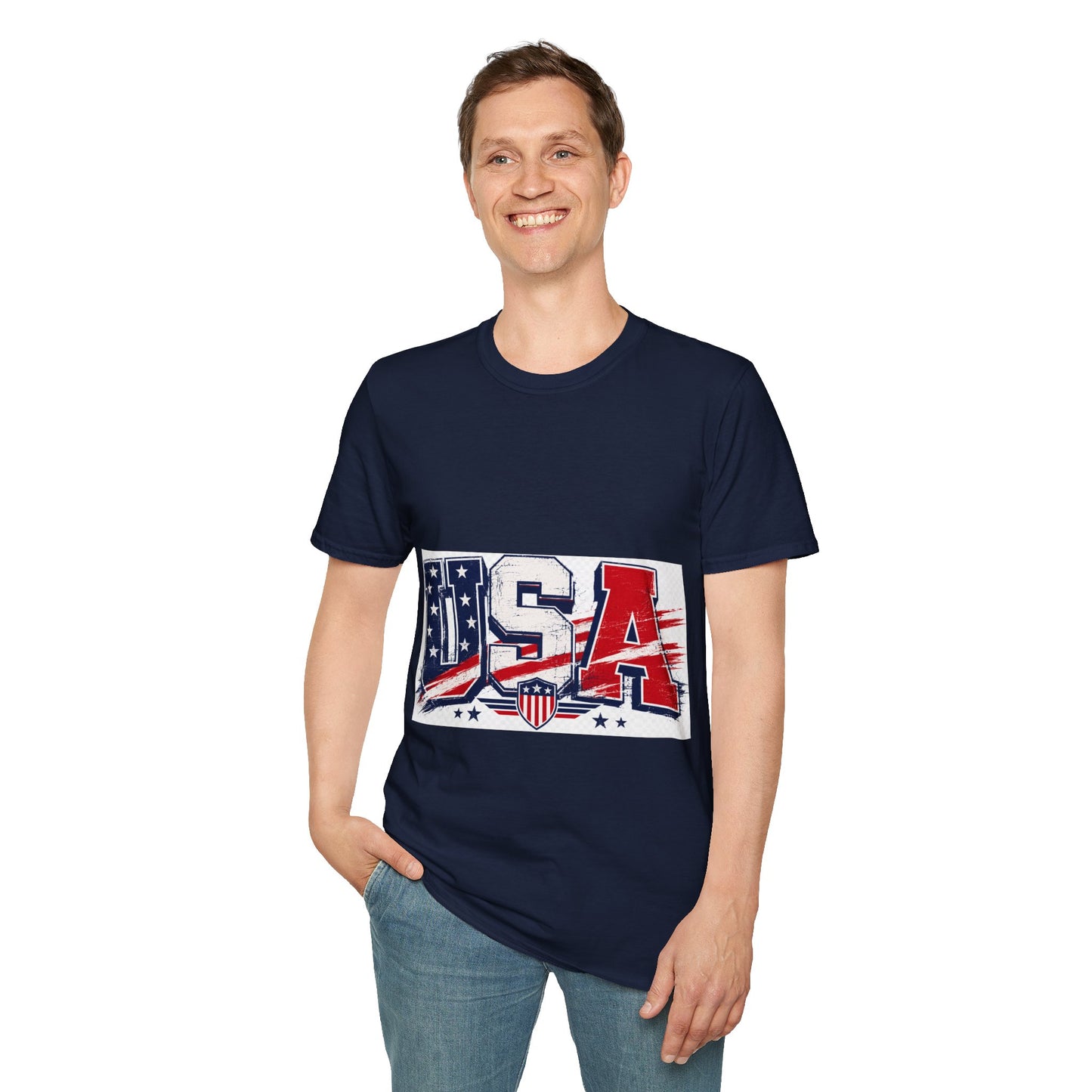 USA Flag Graphic T-Shirt — Patriotic Red White & Blue Tee