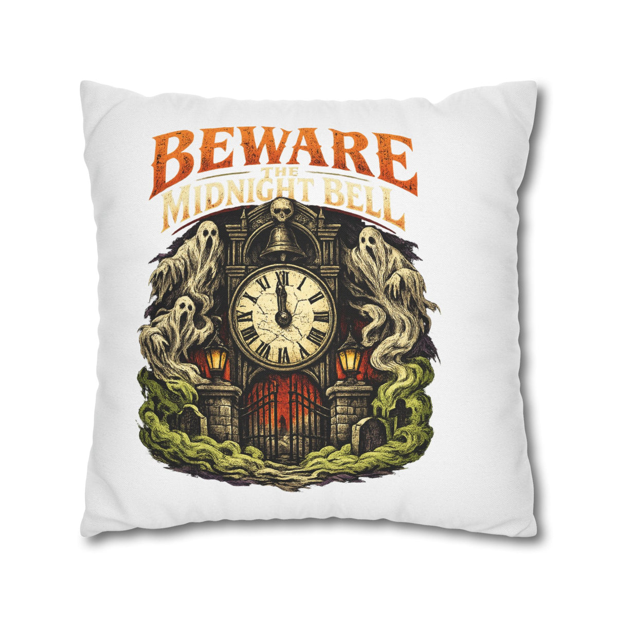 Halloween Beware Midnight Bell Decorative Pillowcase