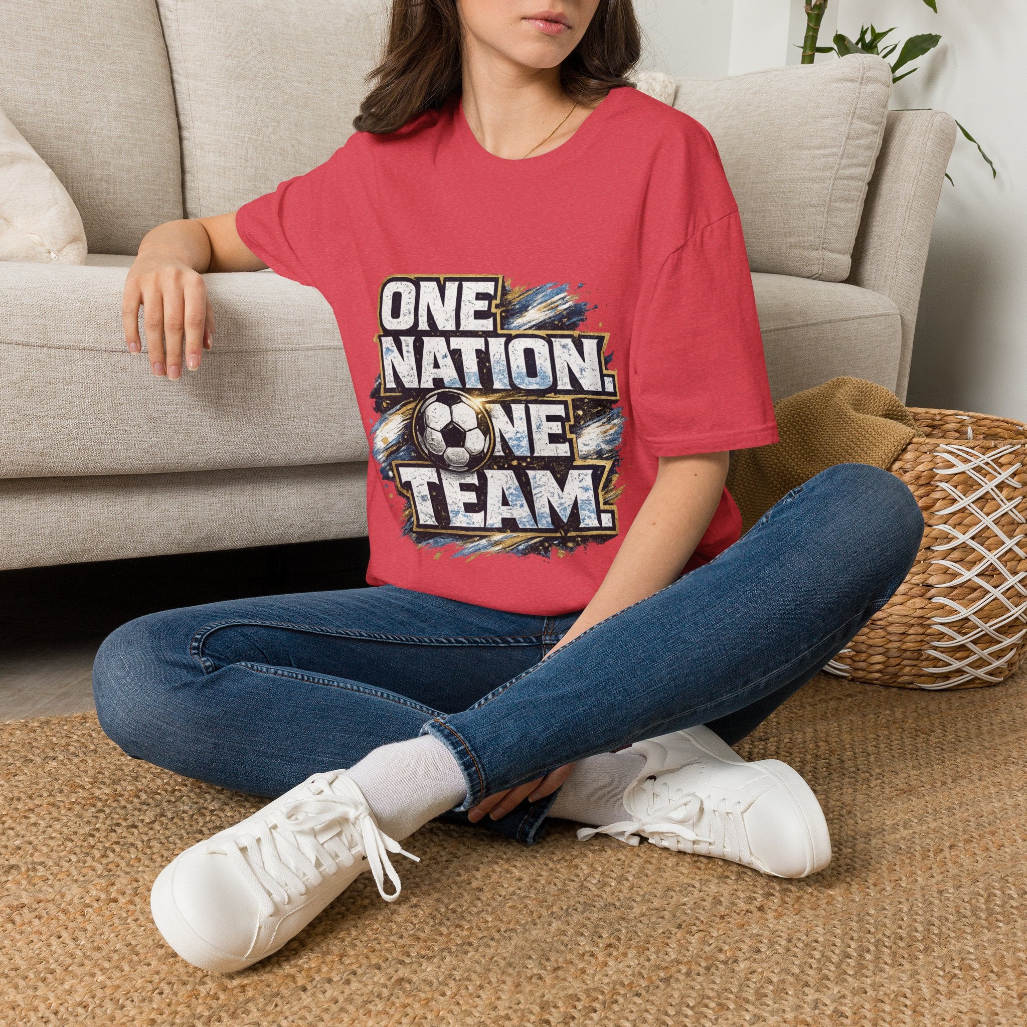 One Nation One Team Soccer T-Shirt — Supportive Fan Tee