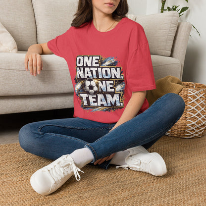 One Nation One Team Soccer T-Shirt — Supportive Fan Tee