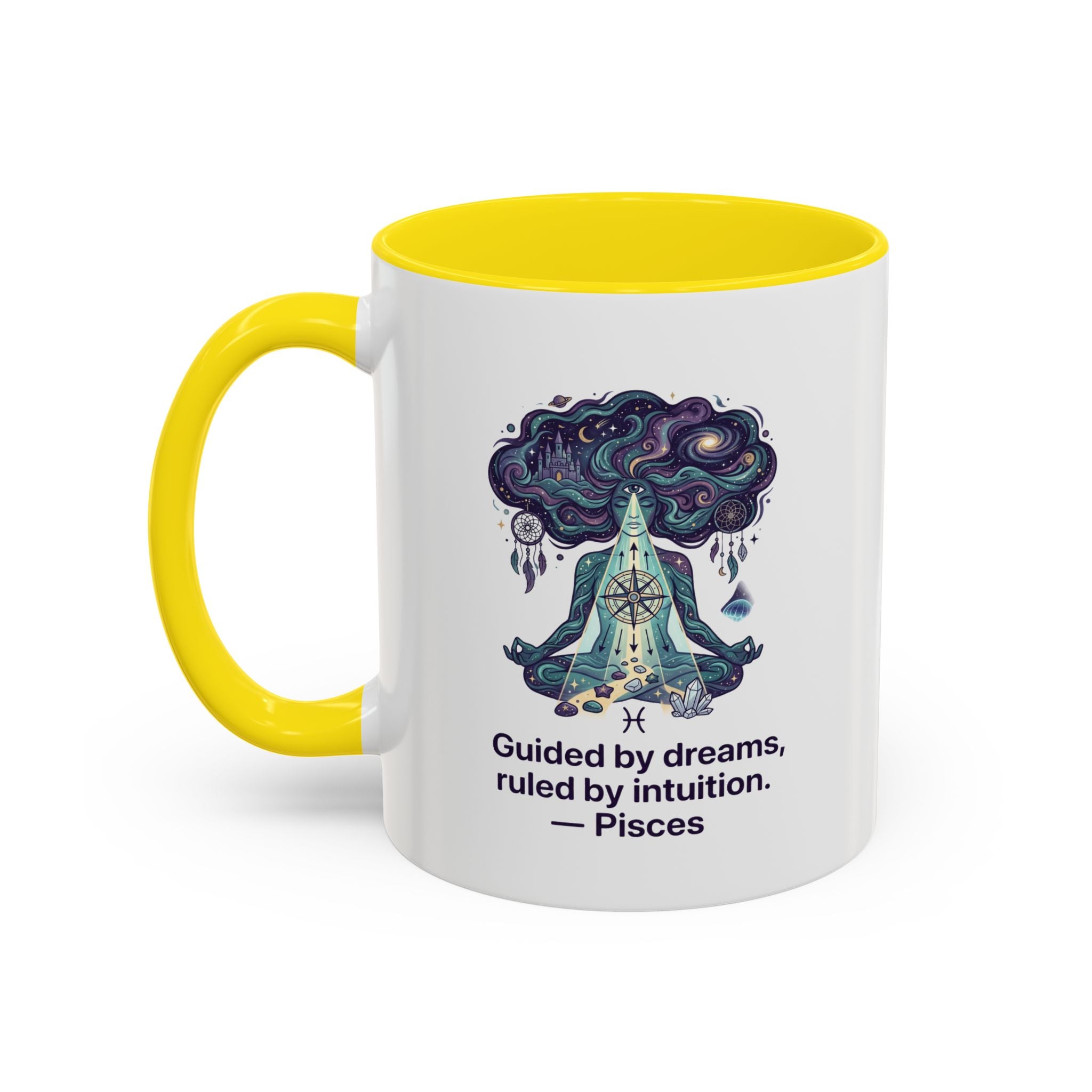 Pisces Zodiac Coffee Mug — "Guided by dreams, ruled by intuition" Accent Mug