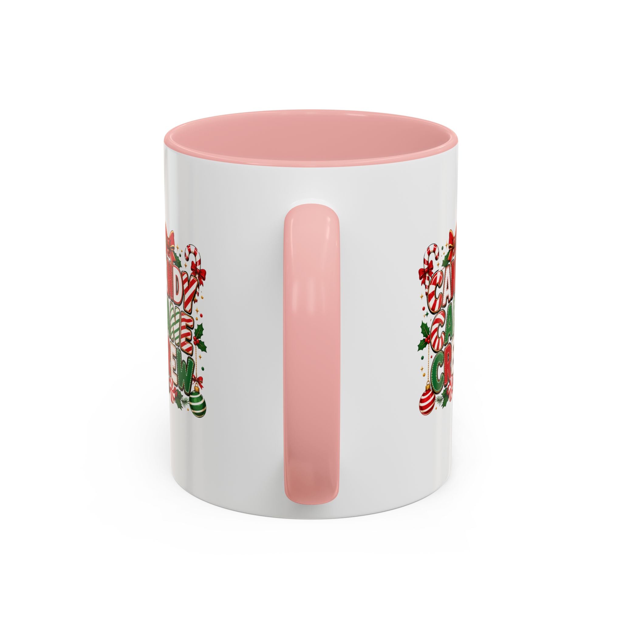Candy Cane Crew Accent Coffee Mug — Christmas Holiday Hot Cocoa Cup