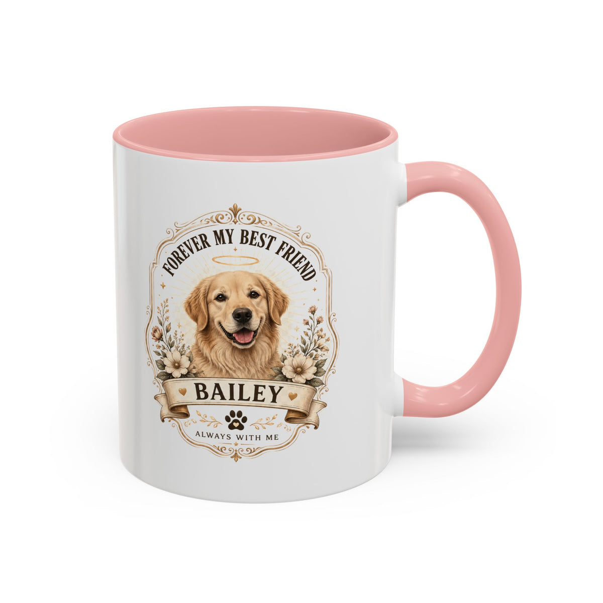 Milo Bailey Dog Dad Mom Dog Memorial Coffee Mug — "Forever My Best Friend" Personalized Golden Retriever