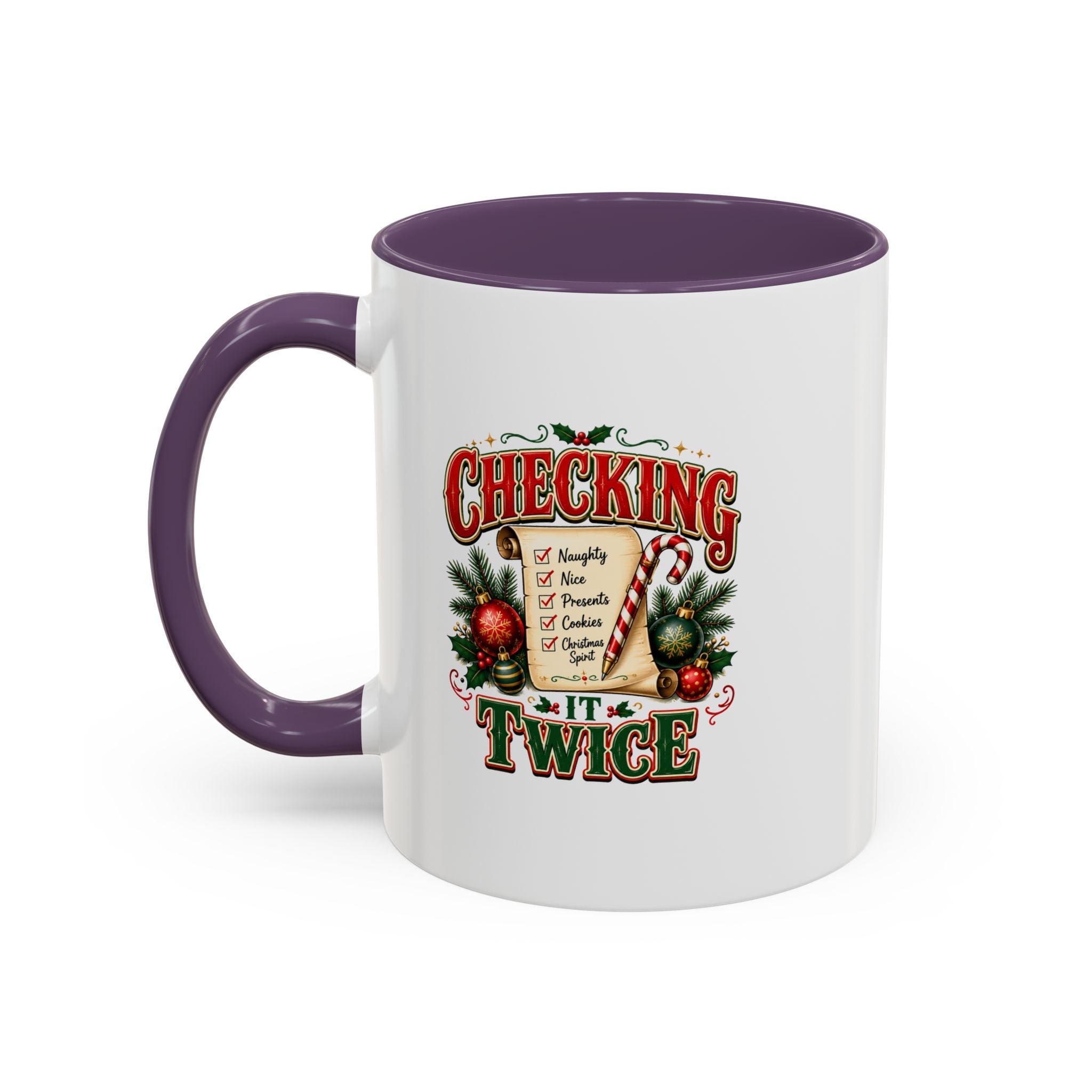Checking It Twice Christmas Coffee Mug — Holiday Checklist Design