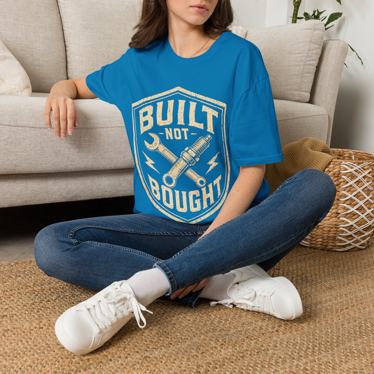 Built Not Bought T-Shirt — Vintage Mechanic Auto Repair Tee