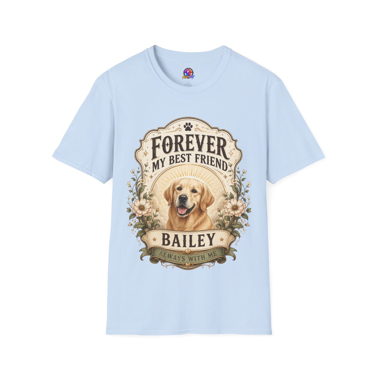 Dog Memorial T-Shirt — "Forever My Best Friend" Personalized Pet Tribute Tee