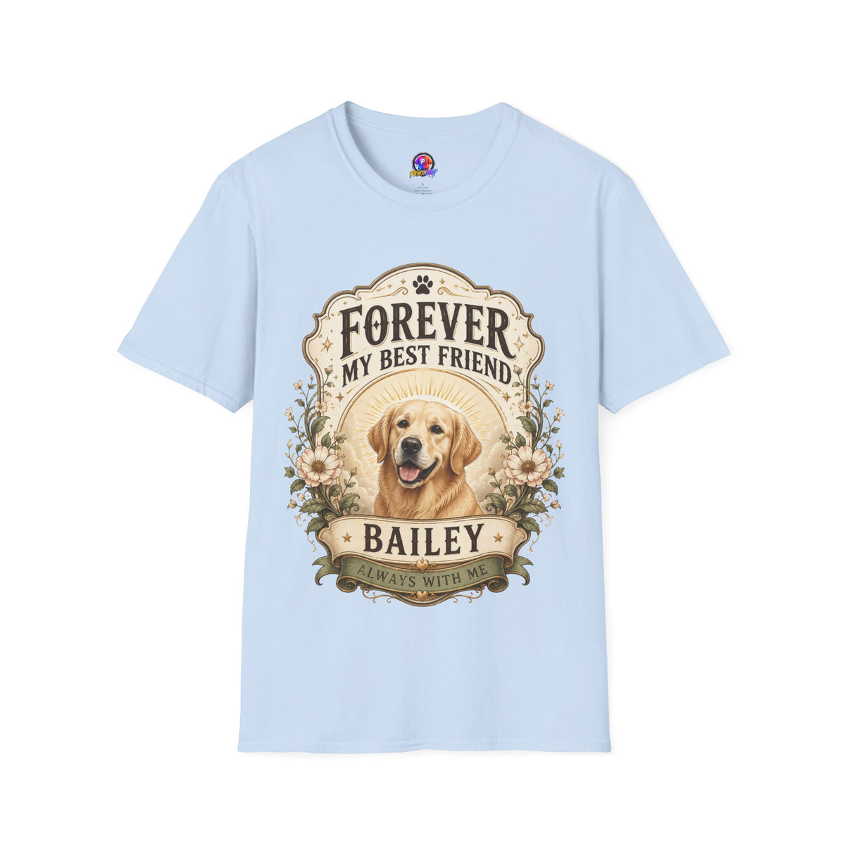 Dog Memorial T-Shirt — "Forever My Best Friend" Personalized Pet Tribute Tee