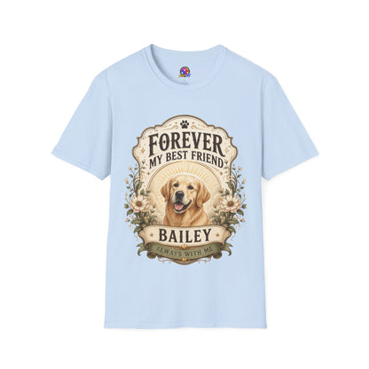 Dog Memorial T-Shirt — "Forever My Best Friend" Personalized Pet Tribute Tee