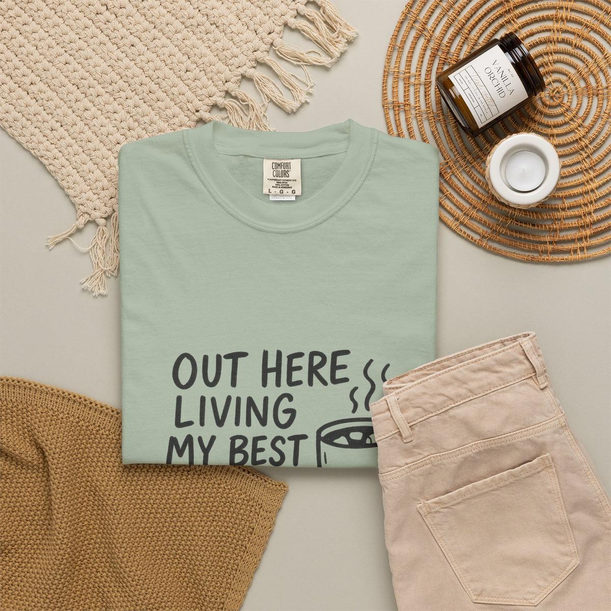 Hot Cocoa Life T-Shirt — "Out Here Living My Best Hot Cocoa Life" Cozy Graphic Tee - Trending Now - October 2026
