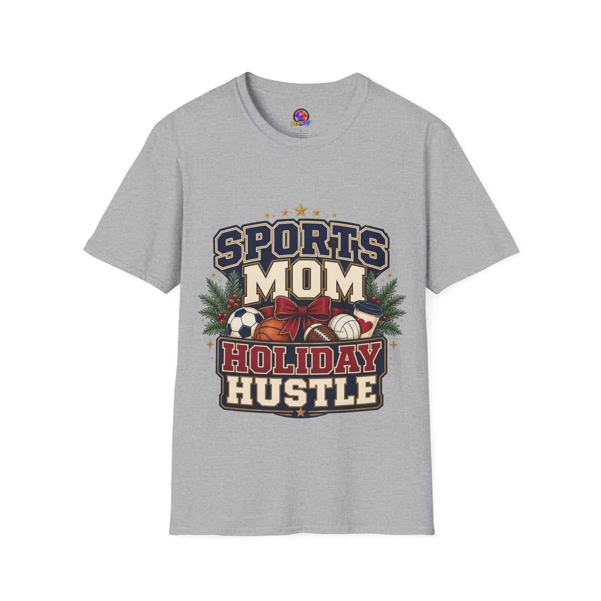 Sports Mom T‑Shirt — "Holiday Hustle" Athletic Mom Tee