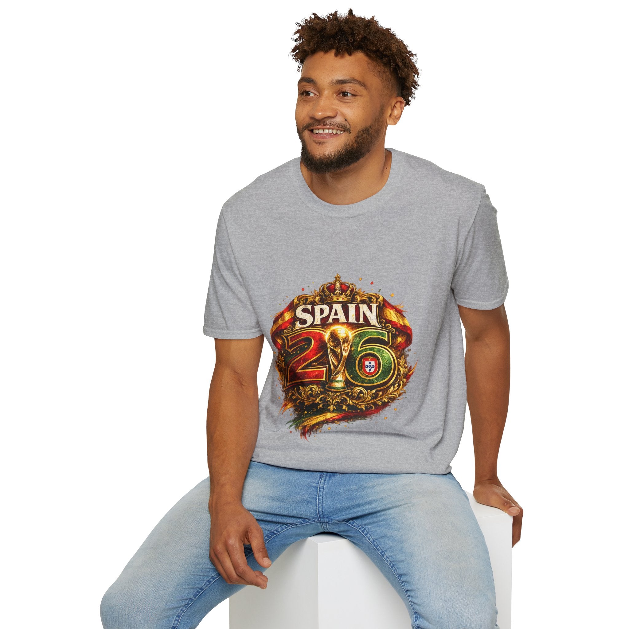 Spain 26 Graphic T-Shirt — Vintage Crowned Soccer Fan Tee