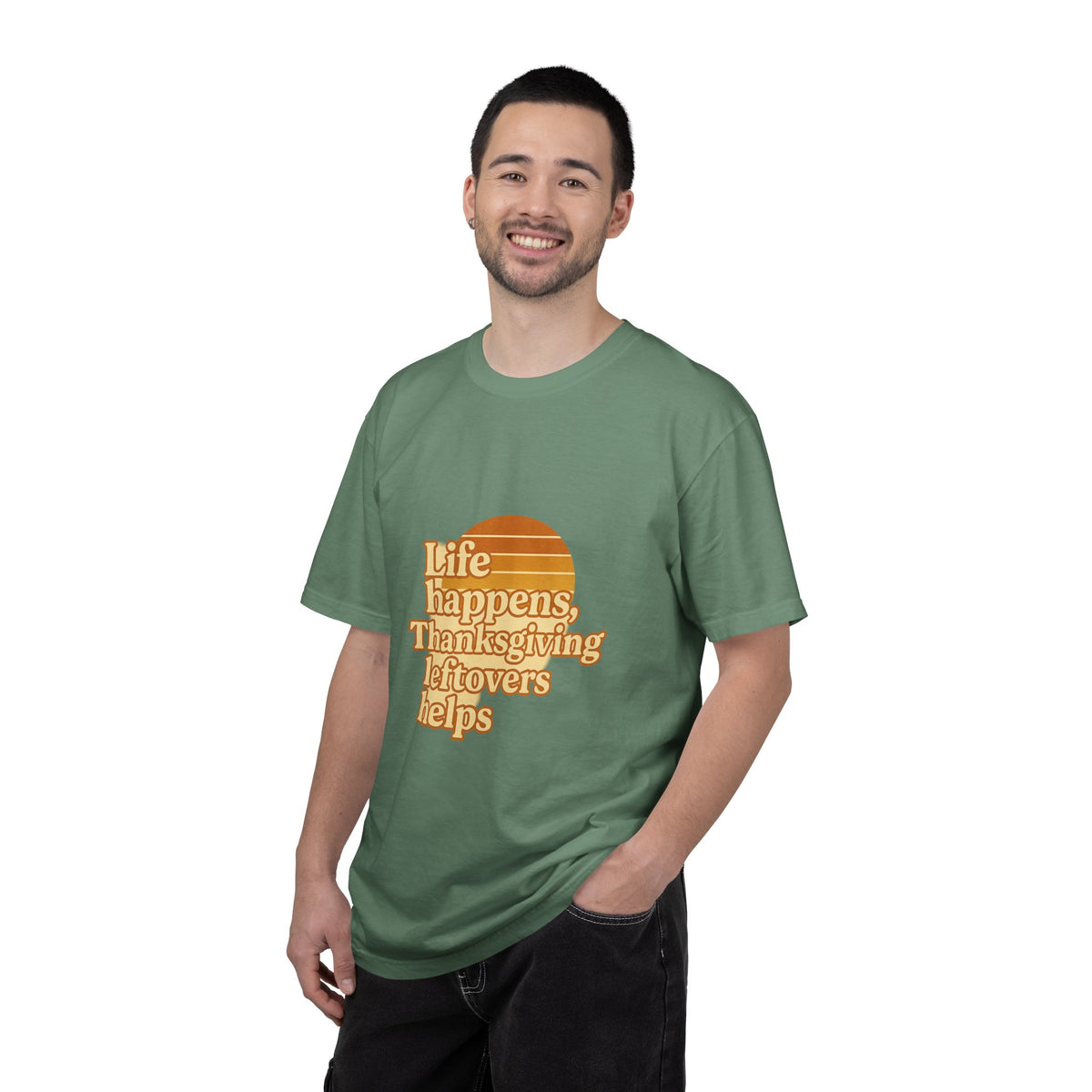 Thanksgiving Leftovers T-Shirt — “Life Happens, Thanksgiving Leftovers Helps” Retro Tee - Trending Now - October 2026
