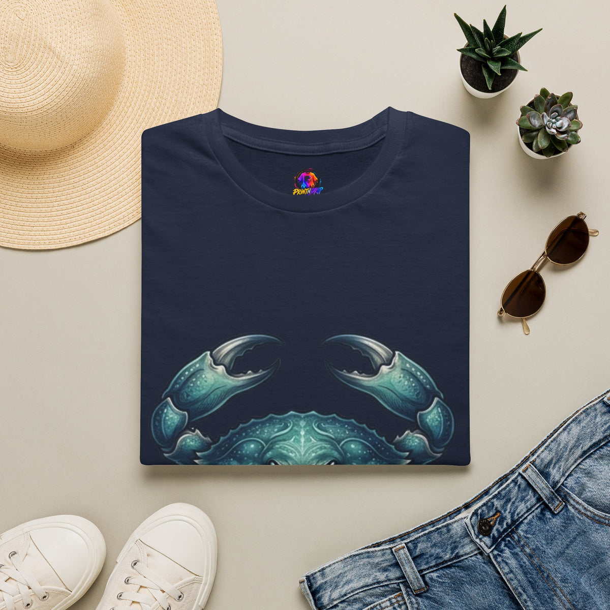 Crab Graphic T-Shirt — Coastal Sea Creature Tee