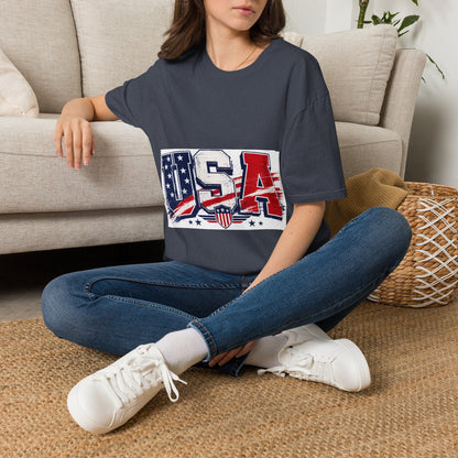 USA Flag Graphic T-Shirt — Patriotic Red White & Blue Tee