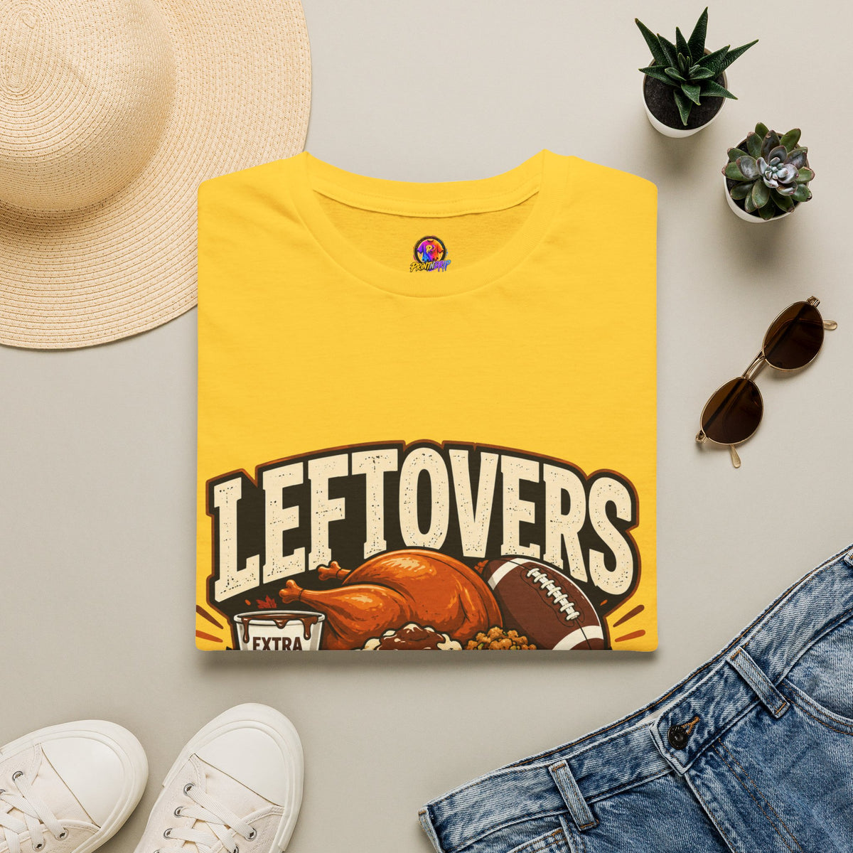Thanksgiving T-Shirt Leftovers Legend T-Shirt — Thanksgiving Football Turkey Graphic Tee