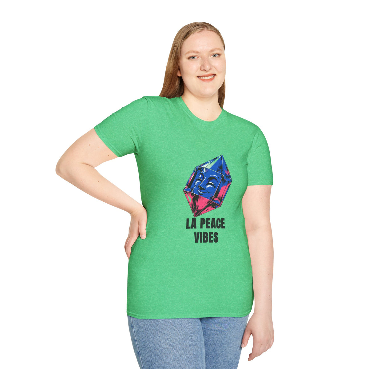 Peace Vibes T-Shirt — Blue Crystal Smiling Buddha Graphic Tee - Trending Now - August 2026