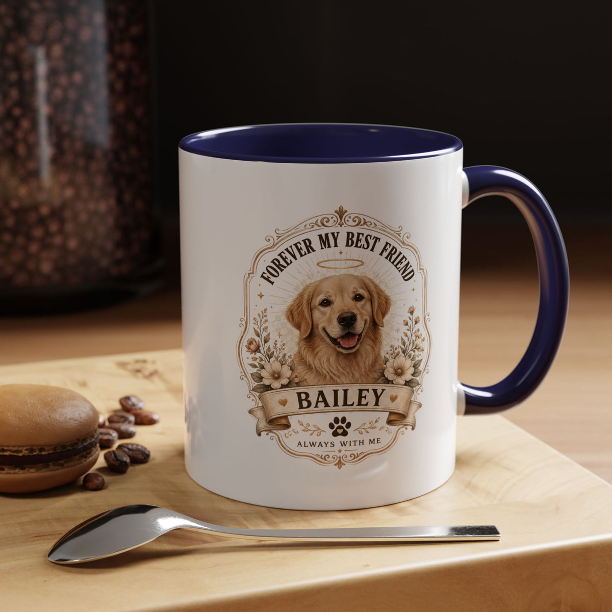 Milo Bailey Dog Dad Mom Dog Memorial Coffee Mug — "Forever My Best Friend" Personalized Golden Retriever