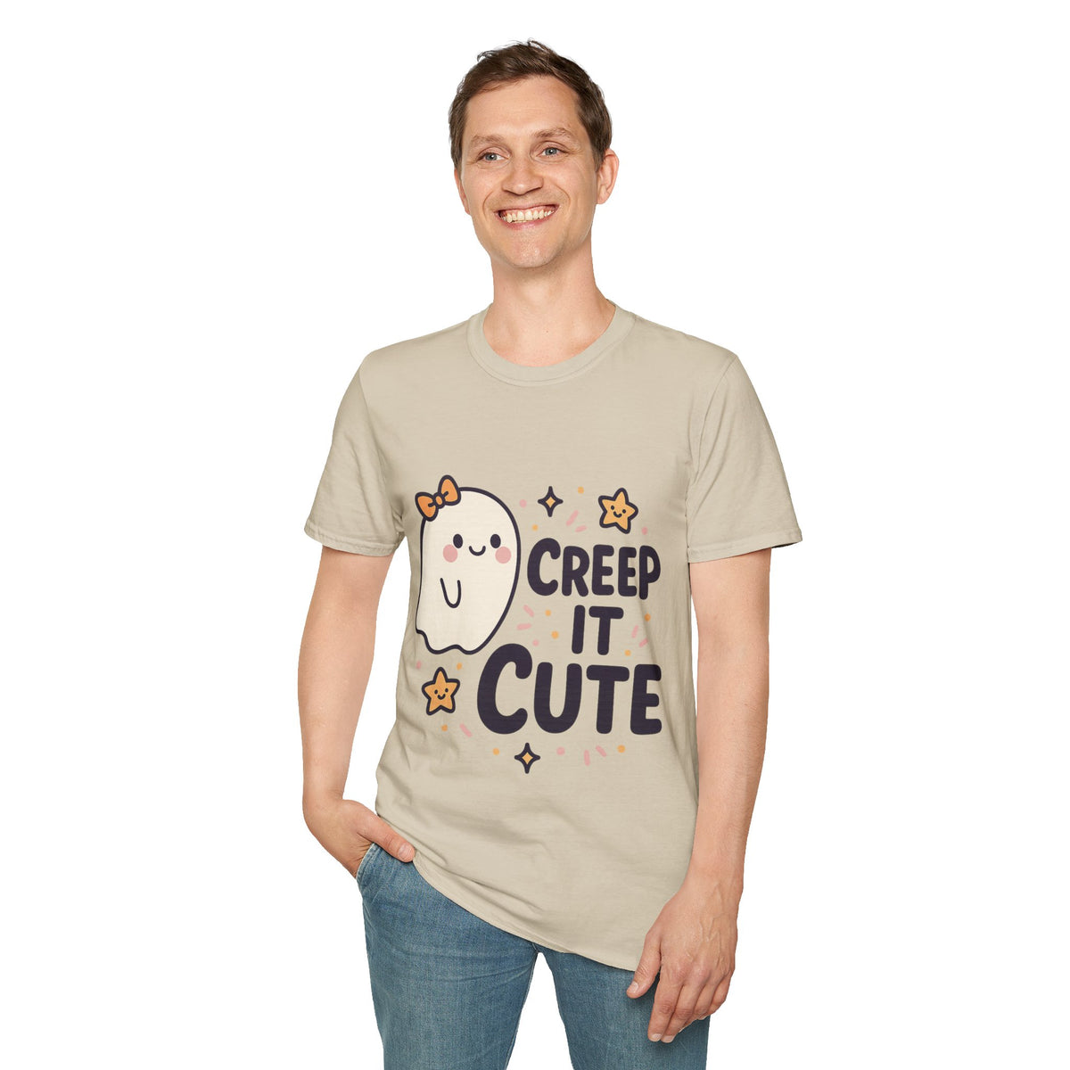 "Creep It Cute" Funny Ghost Tee | Pastel Spooky Season Halloween T-Shirt - Trending Now - September 2026