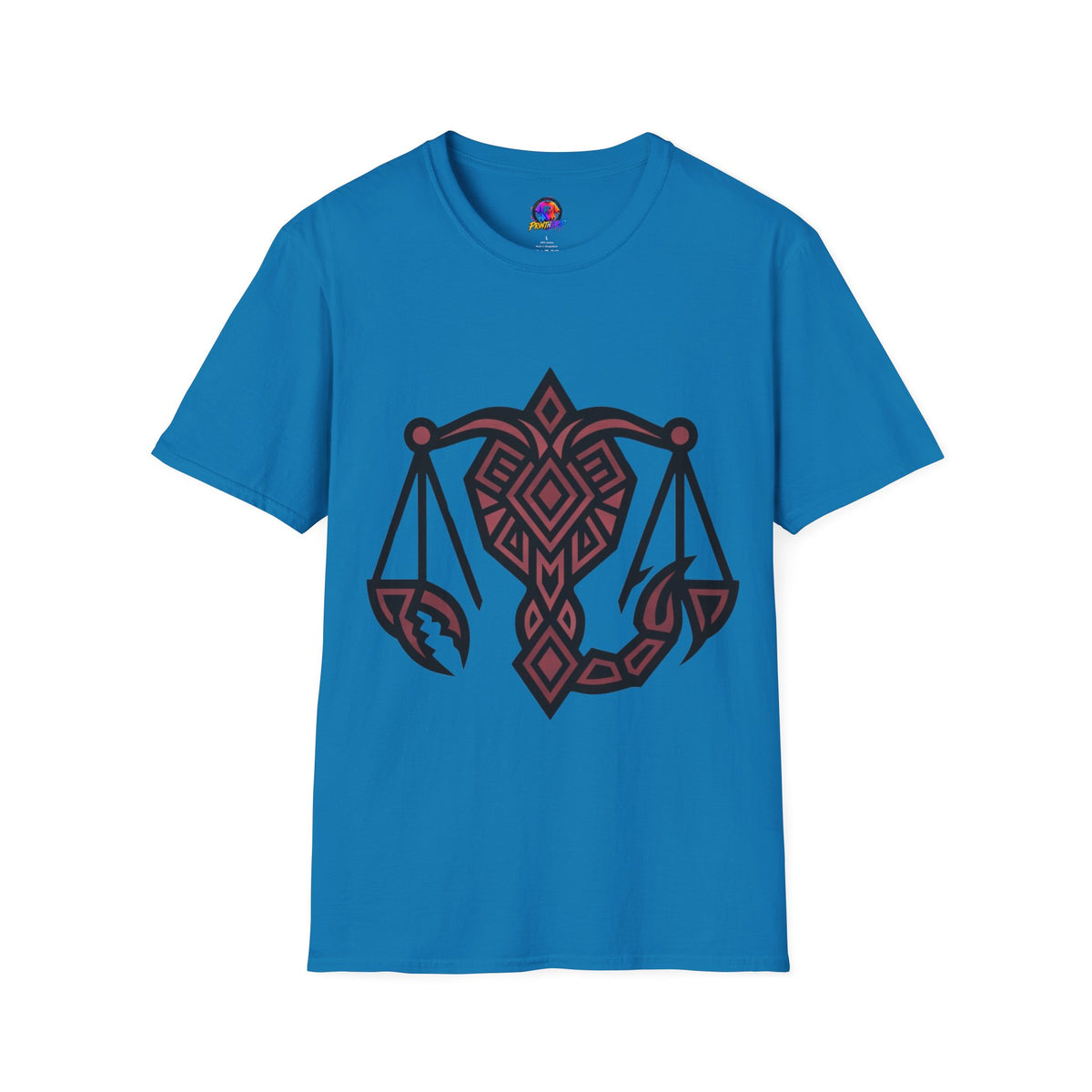 Libra Scales Graphic T‑Shirt — Tribal Zodiac Balance Design