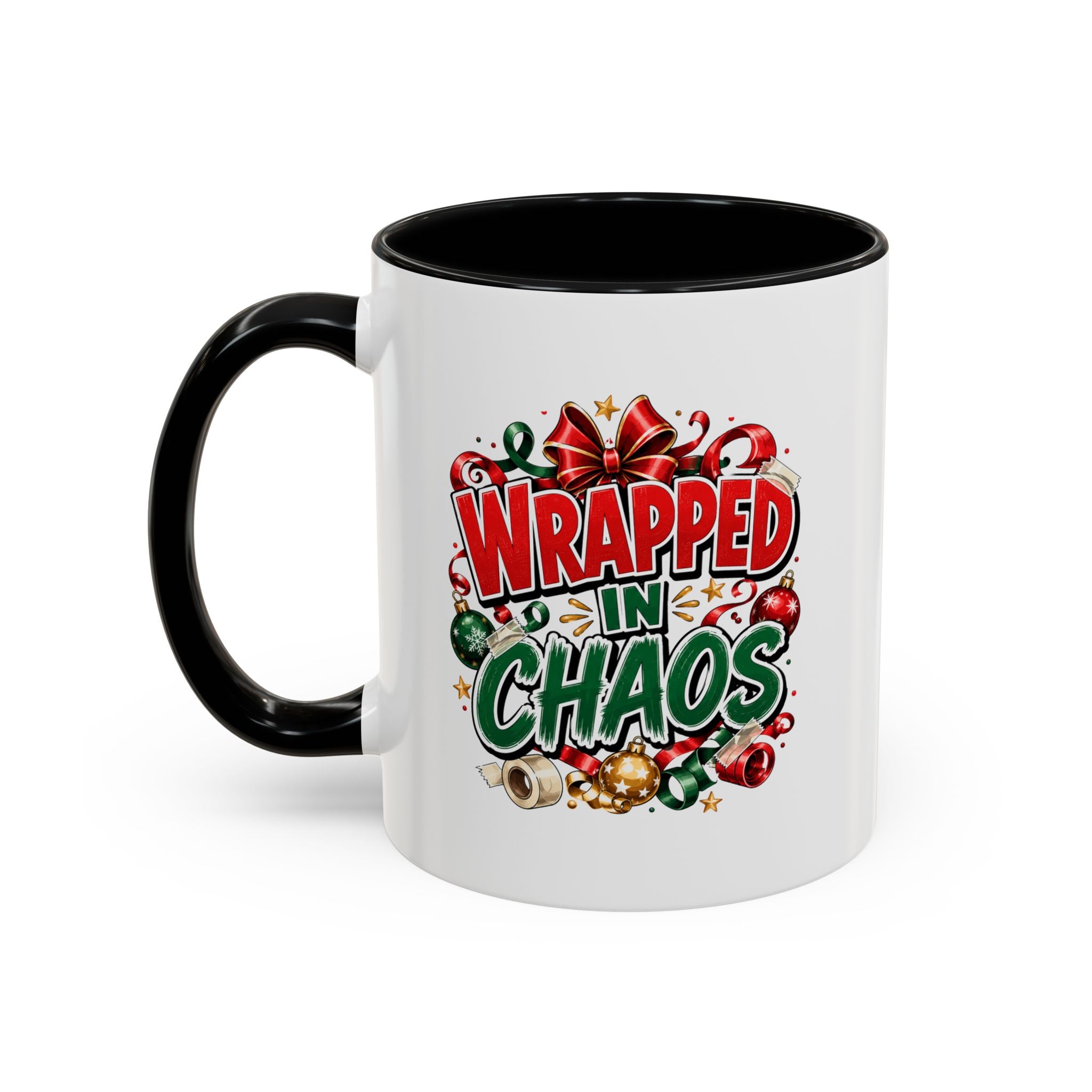 Wrapped in Chaos Christmas Coffee Mug