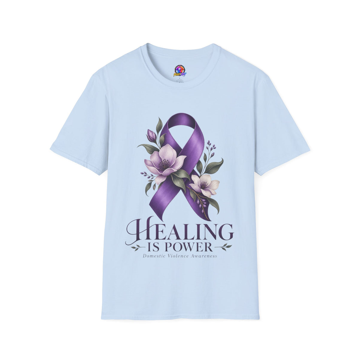 Healing Is Power Purple Ribbon Awareness Domestic Violence  T-Shirt