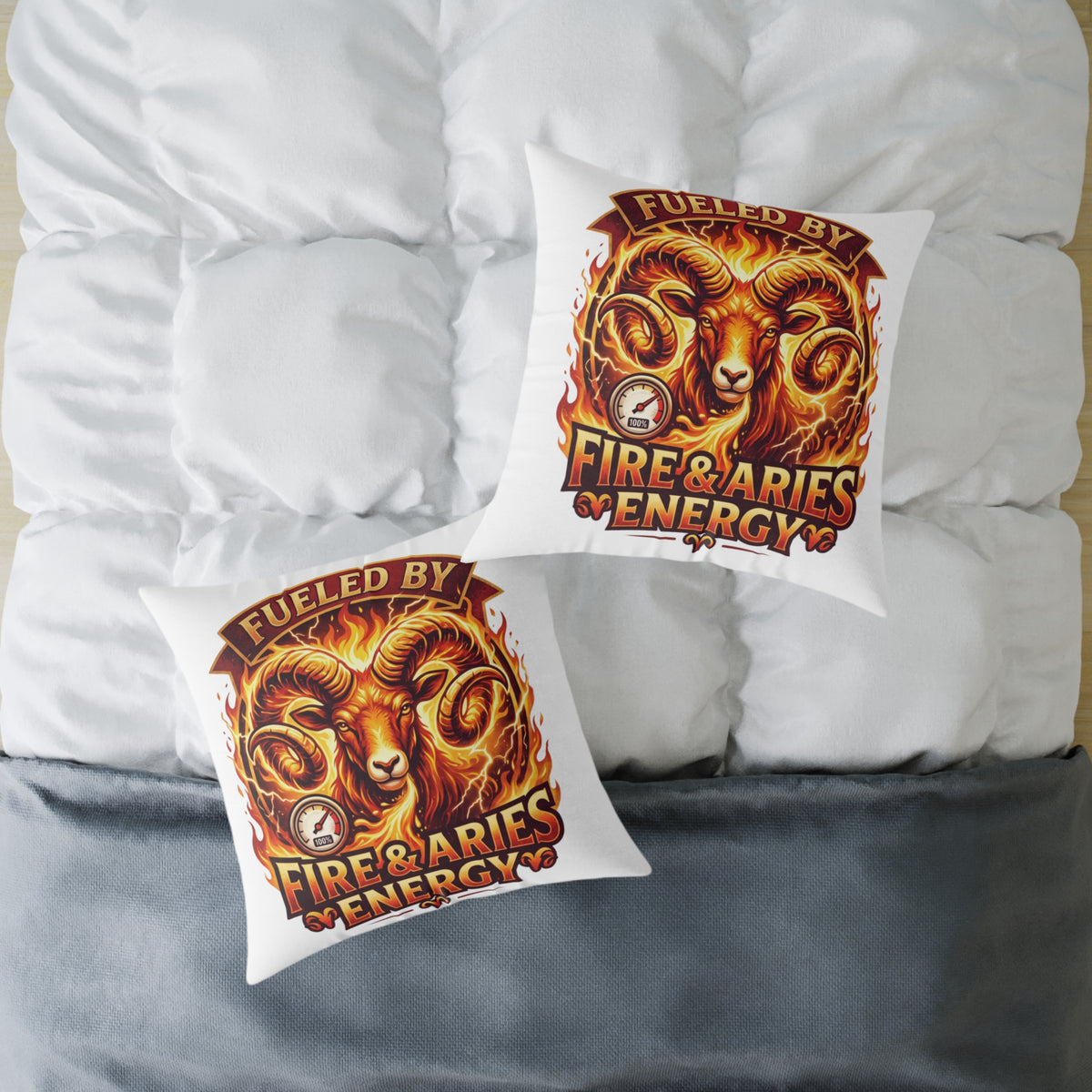 Zodiac Aries Pillow Fueled By Fire And Aries Energy Square Poly Canvas Pillow