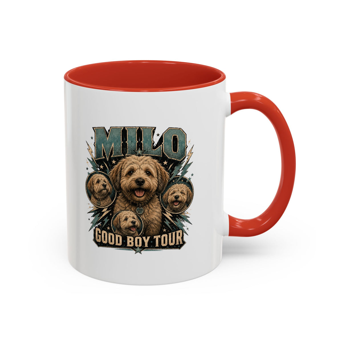 Milo Bailey Dog Dad Mom Milo "Good Boy Tour" Accent Coffee Mug – Personalized Dog Lover Gift