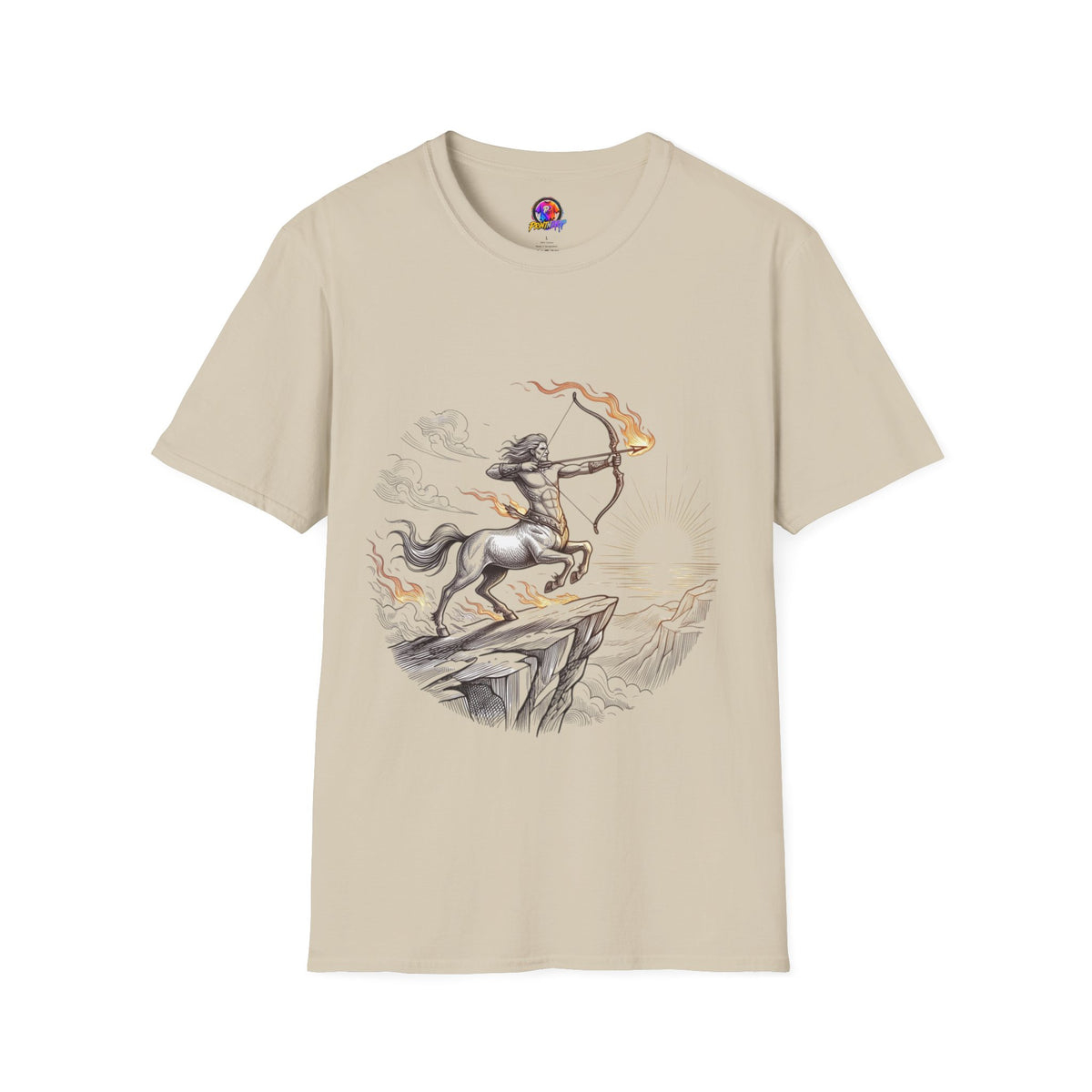 Sagittarius Centaur Archer T-Shirt — Mythical Archer Graphic Tee (Flaming Bow)