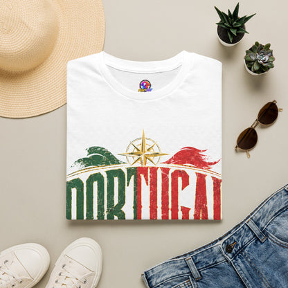 Portugal Vintage Compass T-Shirt — Retro Portuguese Flag Travel Tee