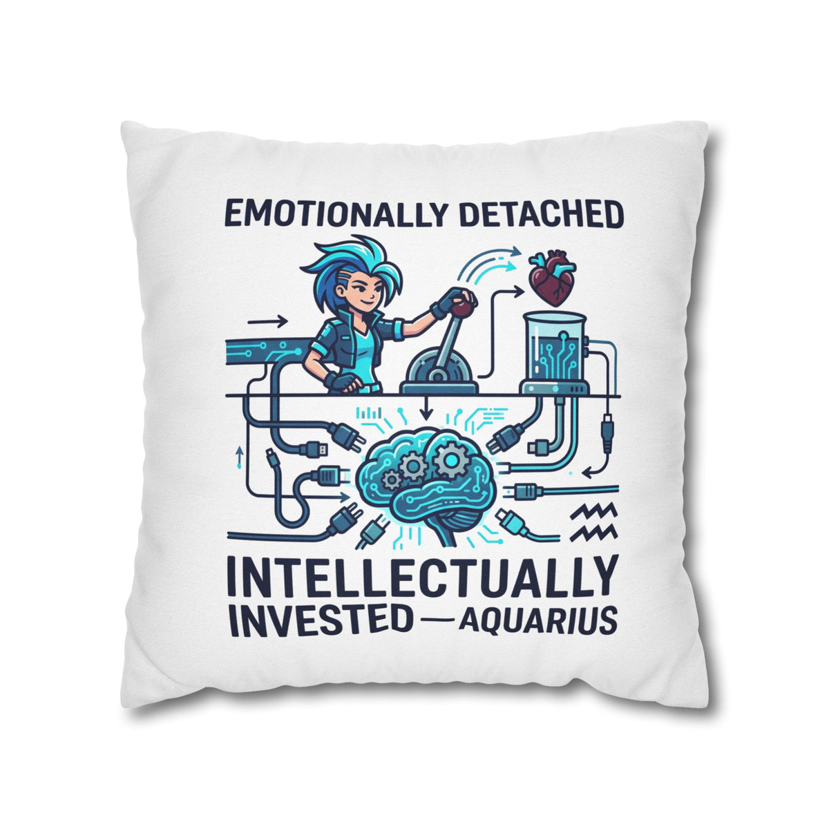 Aquarius Zodiac Spun Polyester Square Pillowcase