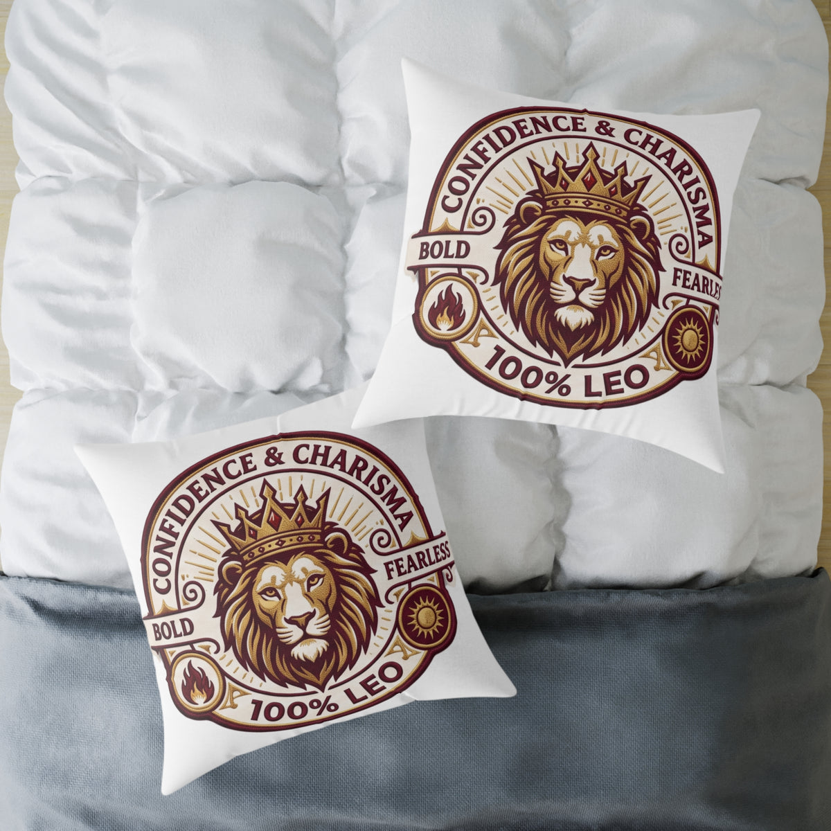 Leo Zodiac Confidence And Charisma Square Poly Canvas Pillow