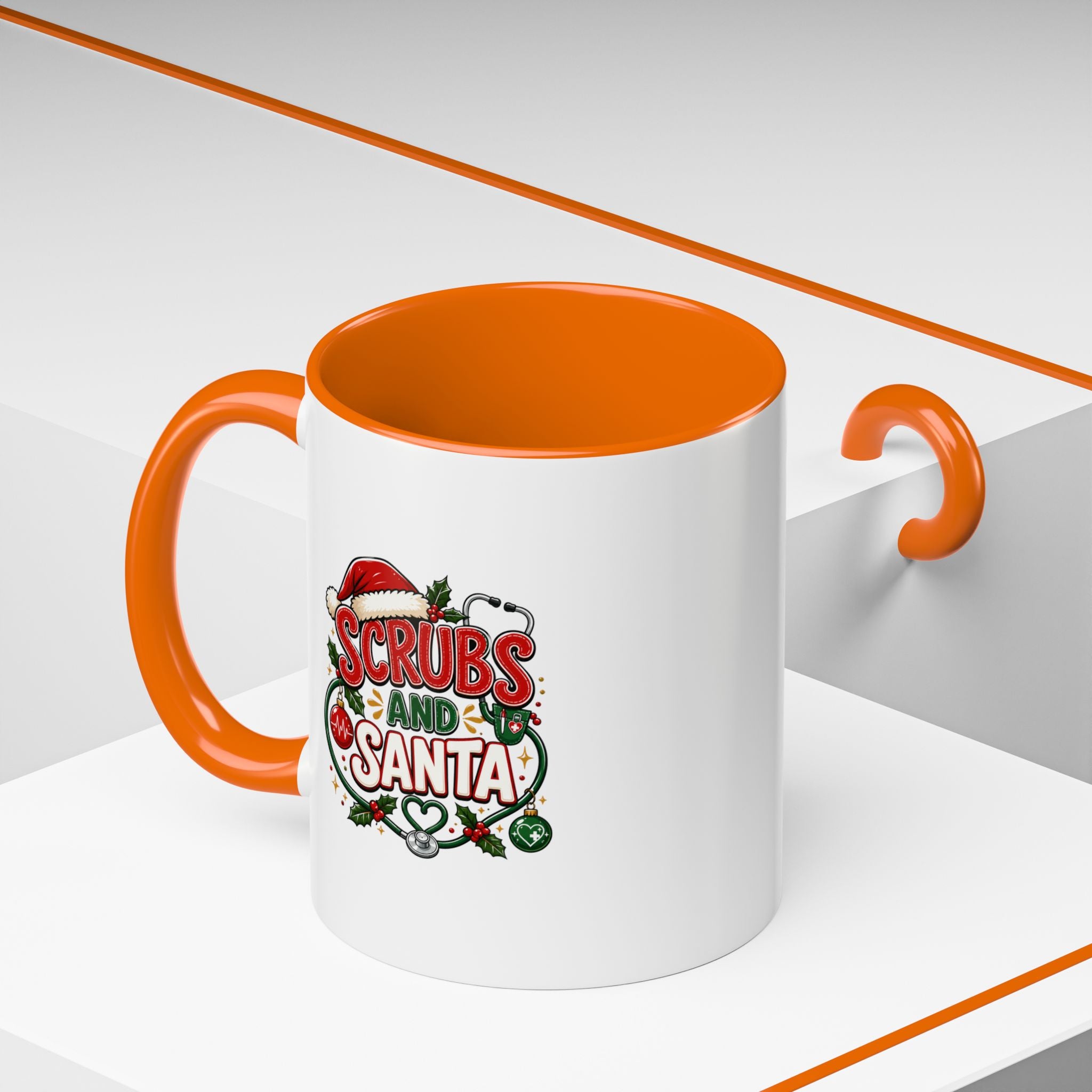 Coffee Mug — "Scrubs and Santa" Christmas Nurse Mug