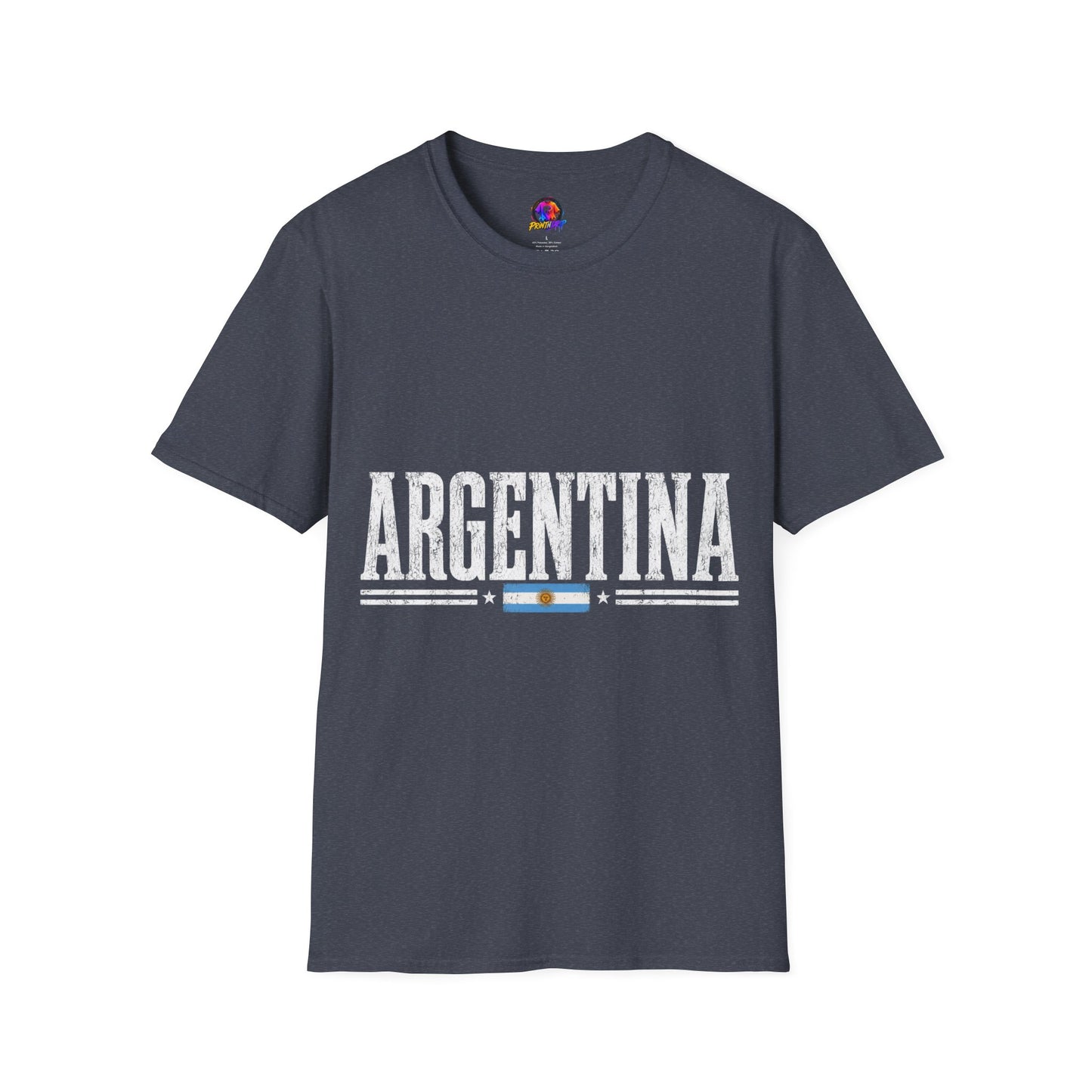 Argentina Graphic T-Shirt — Retro Flag Stripe Football Soccer Tee