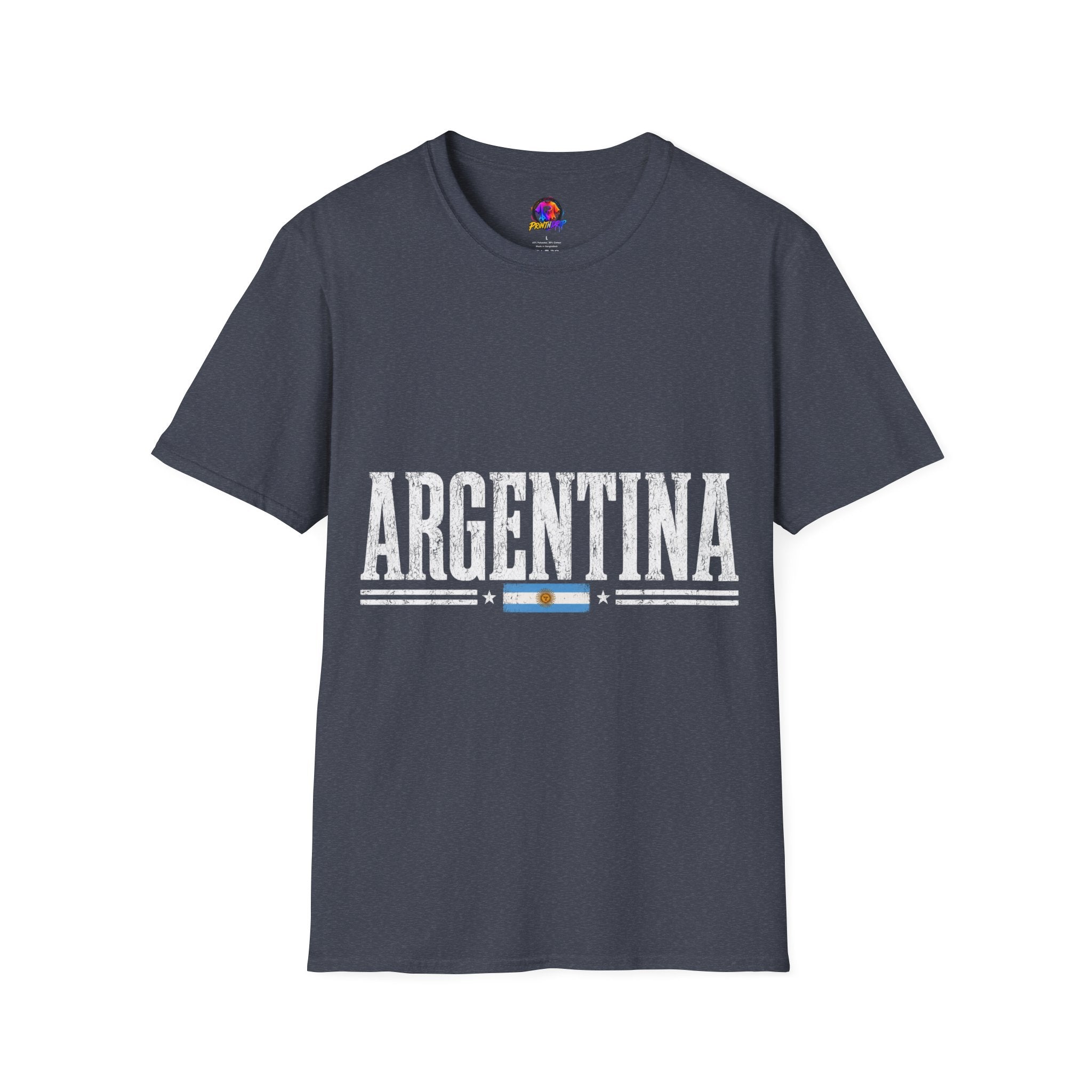 Argentina Graphic T-Shirt — Retro Flag Stripe Football Soccer Tee