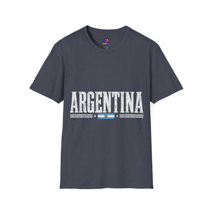 Argentina Graphic T-Shirt — Retro Flag Stripe Football Soccer Tee