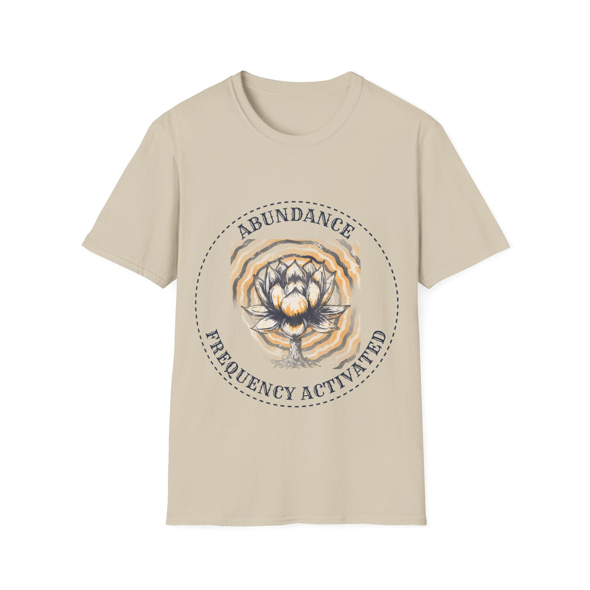 Abundance Frequency Activated Lotus Badge Tee - Spiritual Manifestation Graphic T-Shirt - Trending Now - September 2026