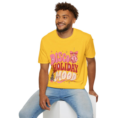 Disco Holiday T-Shirt — Retro Pink Disco Ball Christmas Tee