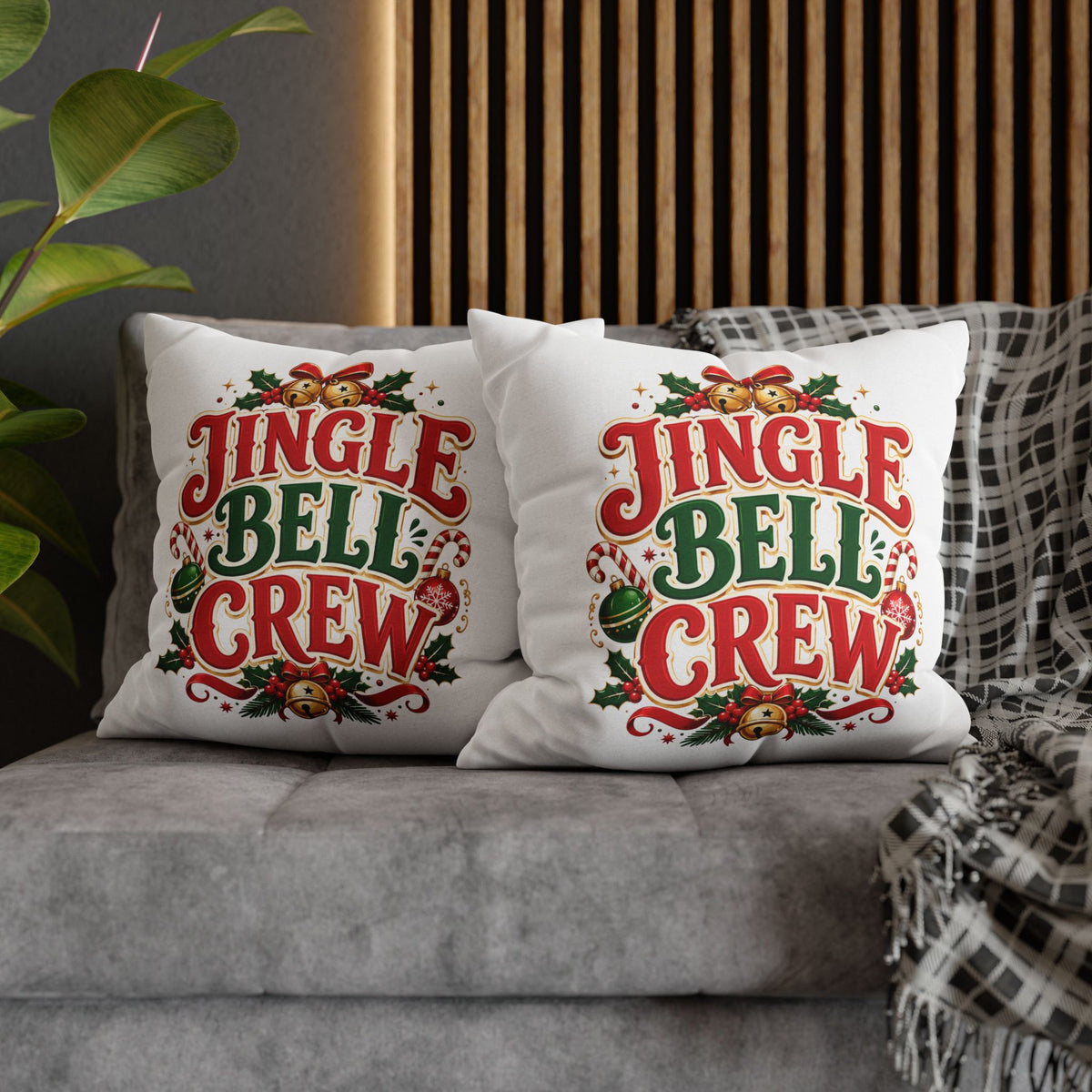 Christmas Jingle Bell Crew Christmas Throw Pillowcase