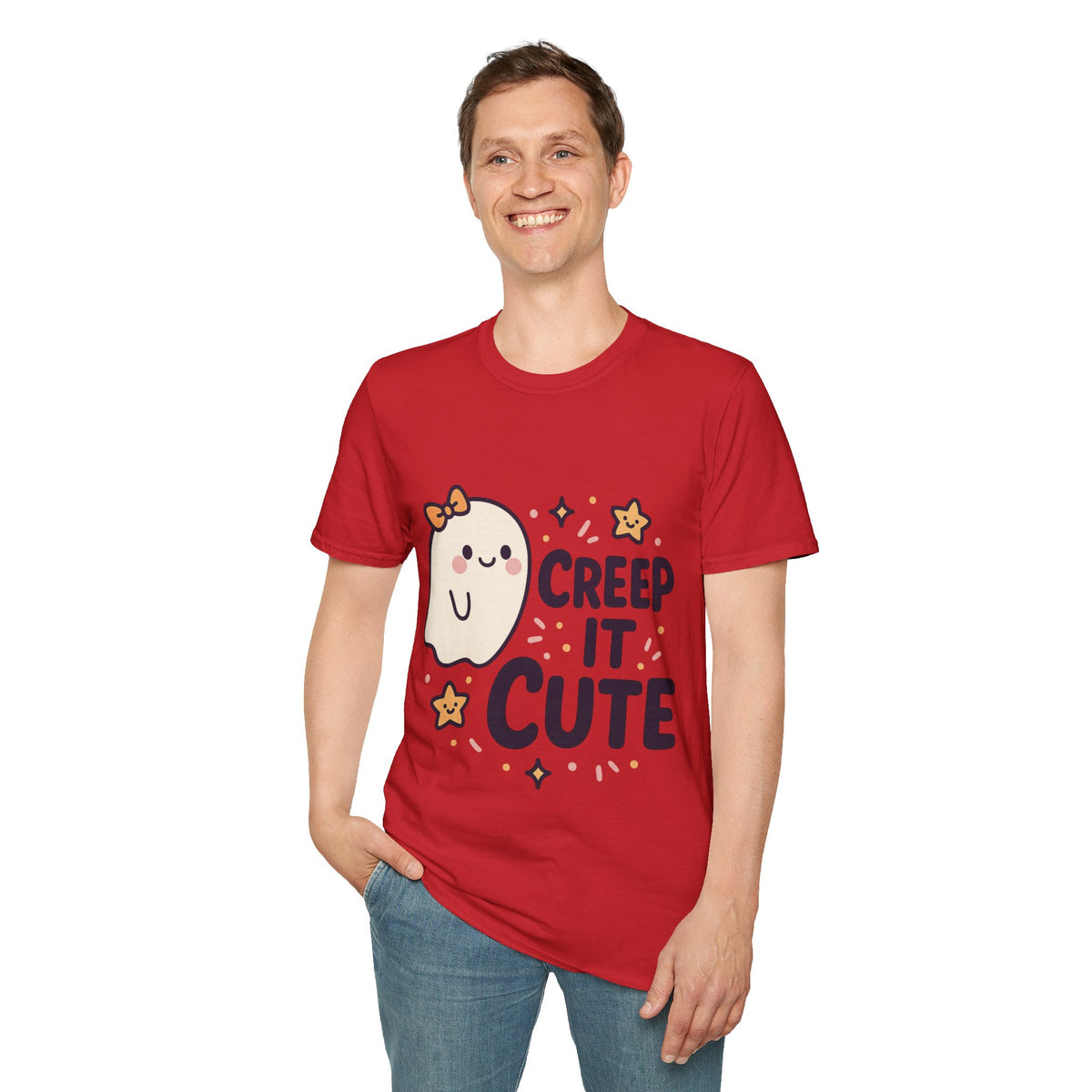 "Creep It Cute" Funny Ghost Tee | Pastel Spooky Season Halloween T-Shirt - Trending Now - September 2026