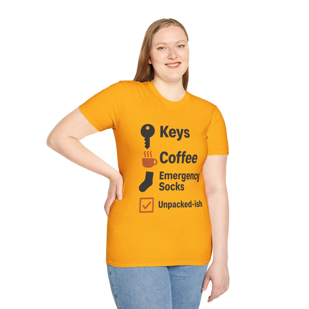 Keys, Coffee, Phone, Wallet Checklist T-Shirt — Minimal Daily Essentials Graphic Tee - Trending Now - August 2026
