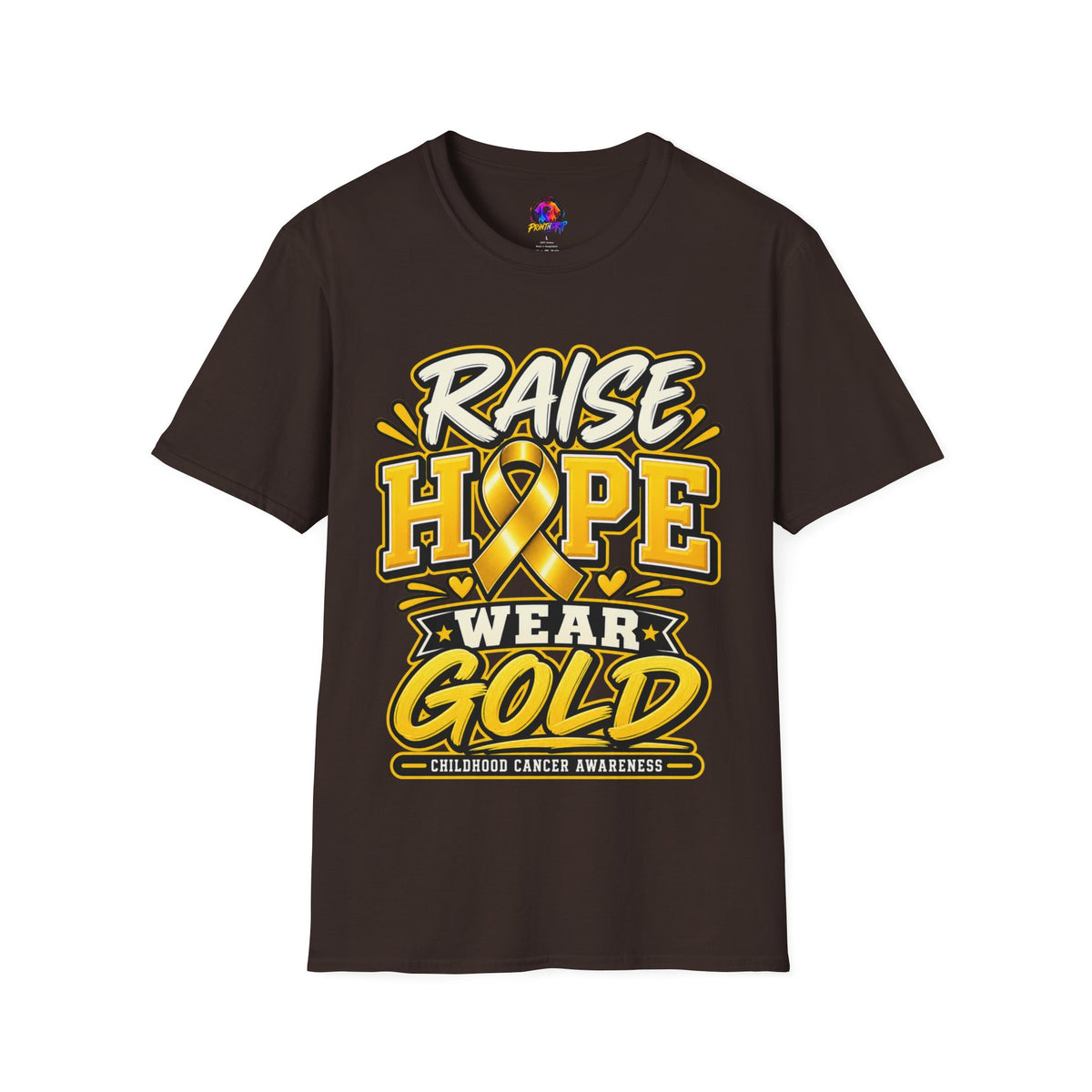 Raise Hope Wear Gold T-Shirt — Childhood Cancer Awareness