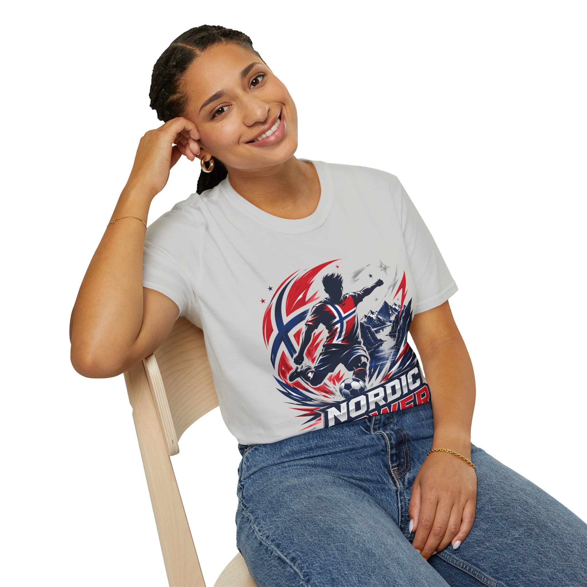 Norway Nordic Power T-Shirt — Viking Flag Silhouette Graphic Tee