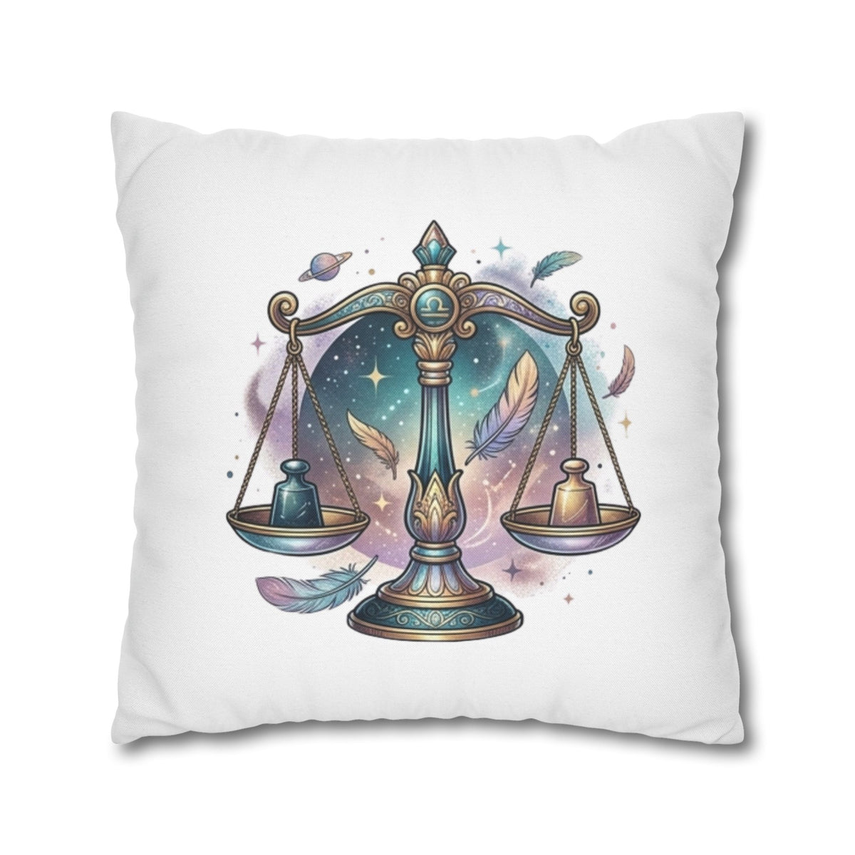 Libra Zodiac Pillowcase — Celestial Scales Decorative Throw Pillow