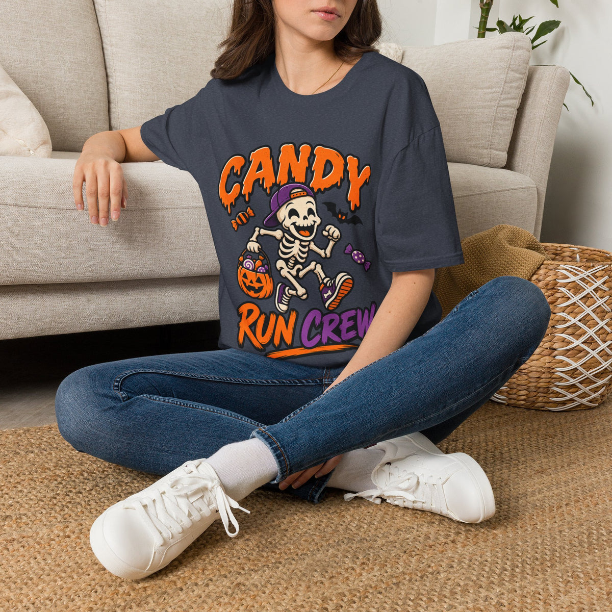 Candy Run Crew T-Shirt — Halloween Skeleton Trick-or-Treat Tee