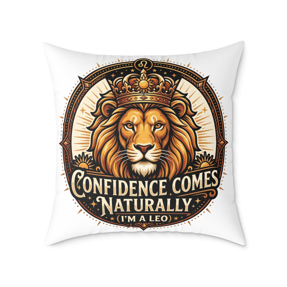 Leo Zodiac Confidence Comes Naturally Square Poly Canvas Pillow